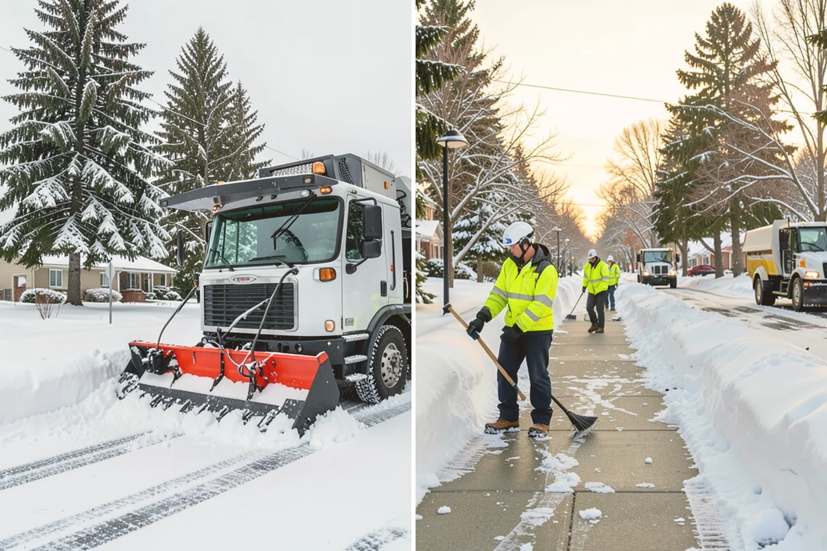 Industrial Facility Sidewalk Clearing in Algona, King County, WA - Identify worker walkways between lots, gates, and buildings