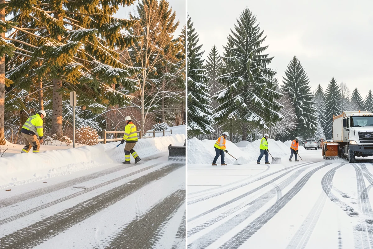 Industrial Facility Sidewalk Clearing in Bellevue, King County, WA - Identify worker walkways between lots, gates, and buildings