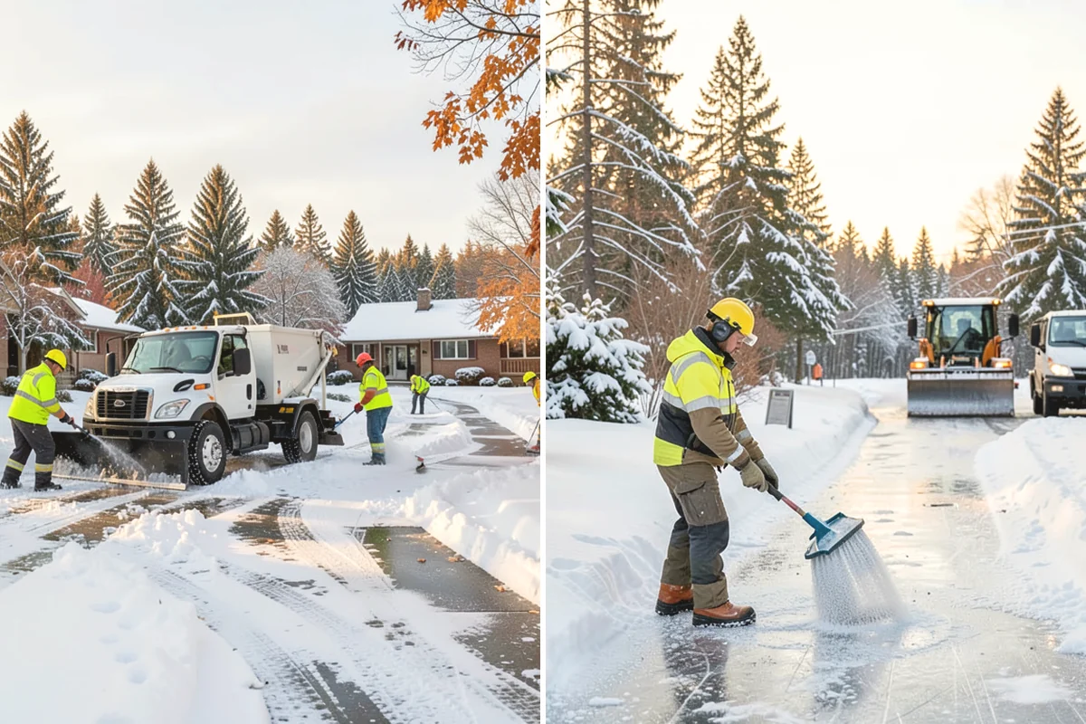 Industrial Facility Sidewalk Clearing in Black Diamond, King County, WA - Identify worker walkways between lots, gates, and buildings