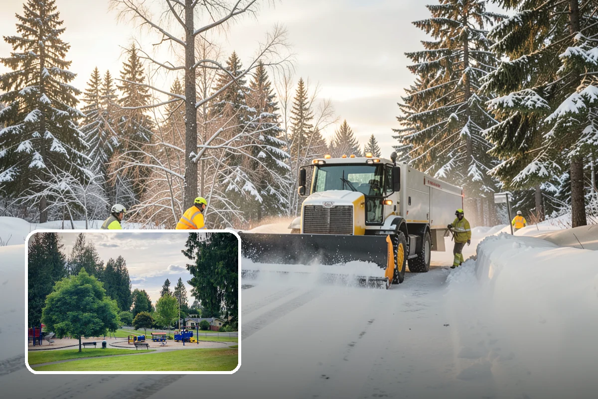 Industrial Facility Sidewalk Clearing in Bonney Lake, Pierce County, WA - Reduces Washington L and I worker injury claims and lost time