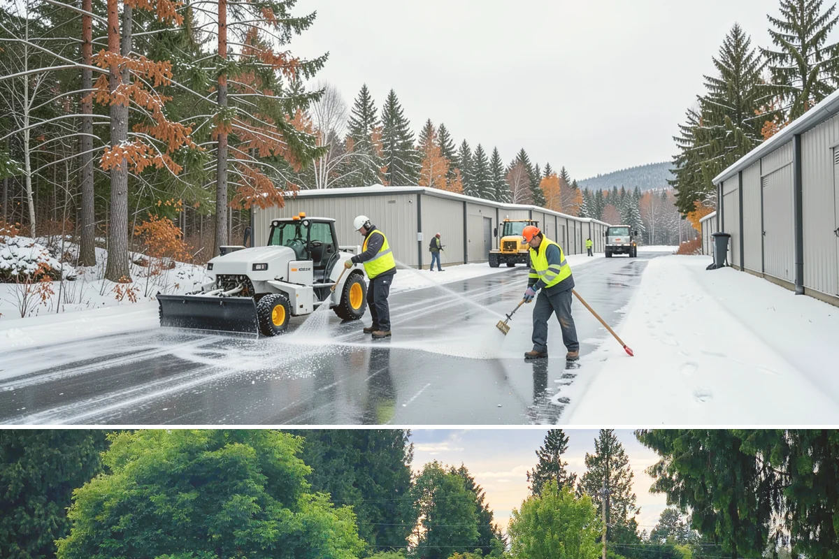 Industrial Facility Sidewalk Clearing in Bonney Lake, Pierce County, WA - Industrial demand holds from December through February, when overnight shifts face the worst refreeze on yard walkways before...