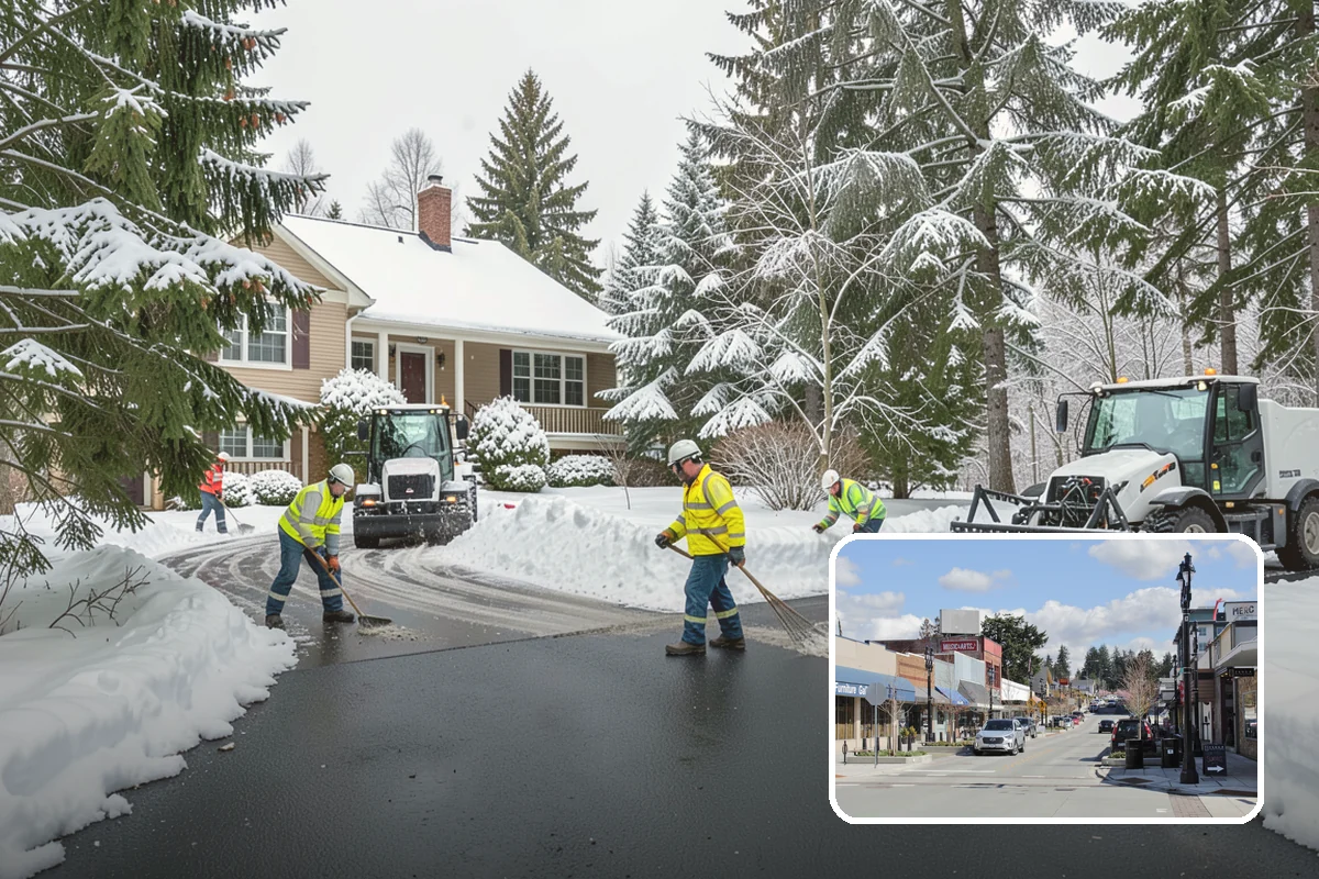 Industrial Facility Sidewalk Clearing in Bothell, King County, WA - Reduces Washington L and I worker injury claims and lost time