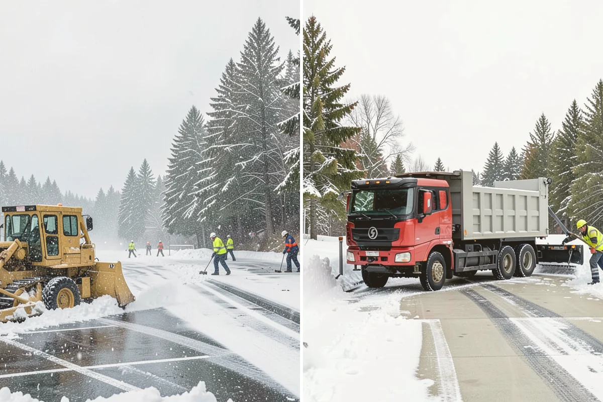 Industrial Facility Sidewalk Clearing in Bothell, King County, WA - Identify worker walkways between lots, gates, and buildings