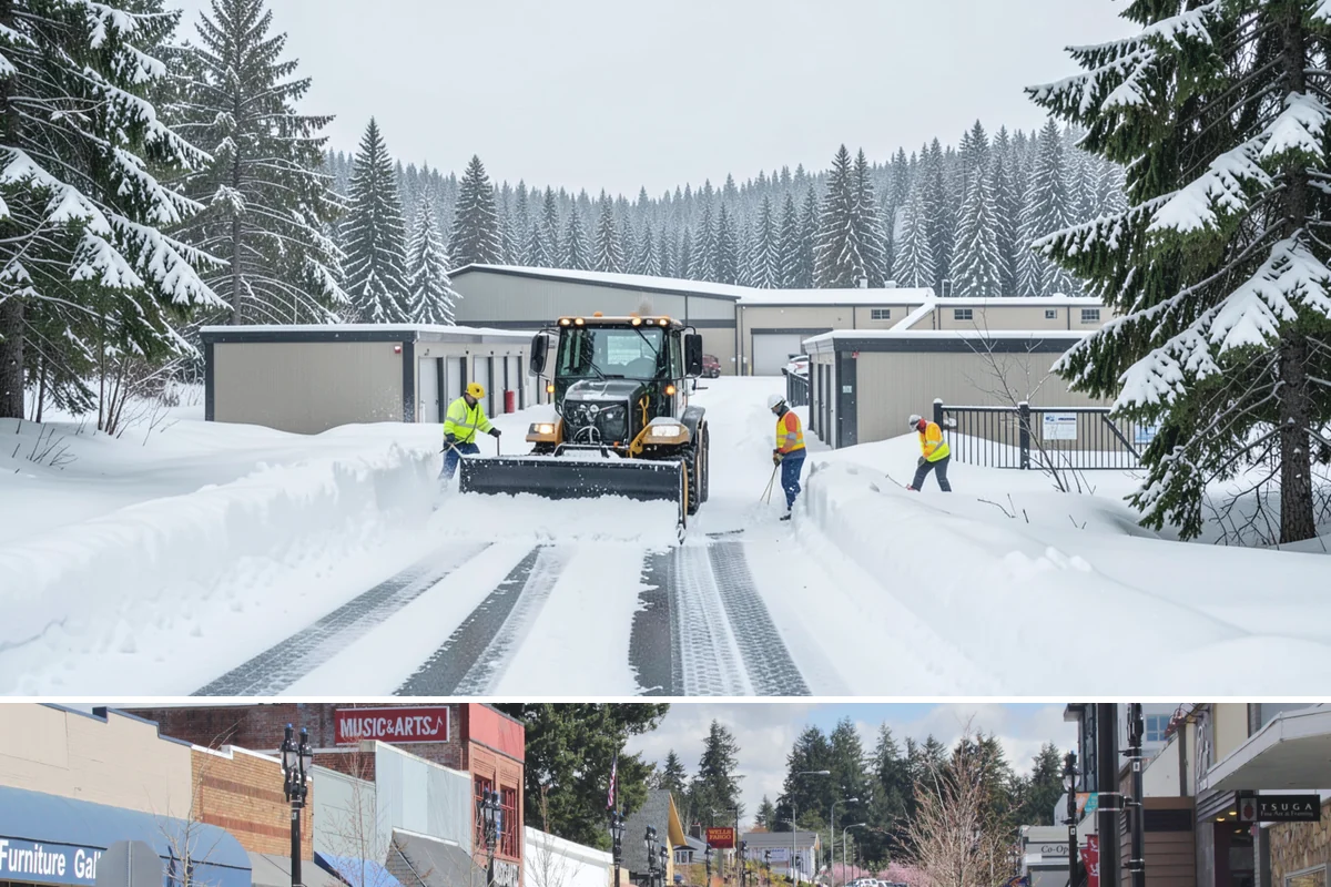 Industrial Facility Sidewalk Clearing in Bothell, King County, WA - Industrial demand holds from December through February, when overnight shifts face the worst refreeze on yard walkways before...