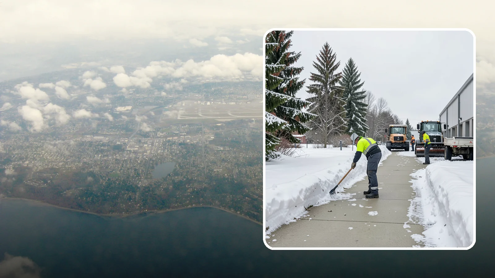 Industrial Facility Sidewalk Clearing in Burien, King County, WA - Worker-safety sidewalk clearing for Western Washington industrial facilities, keeping crew walkways between buildings and lots...