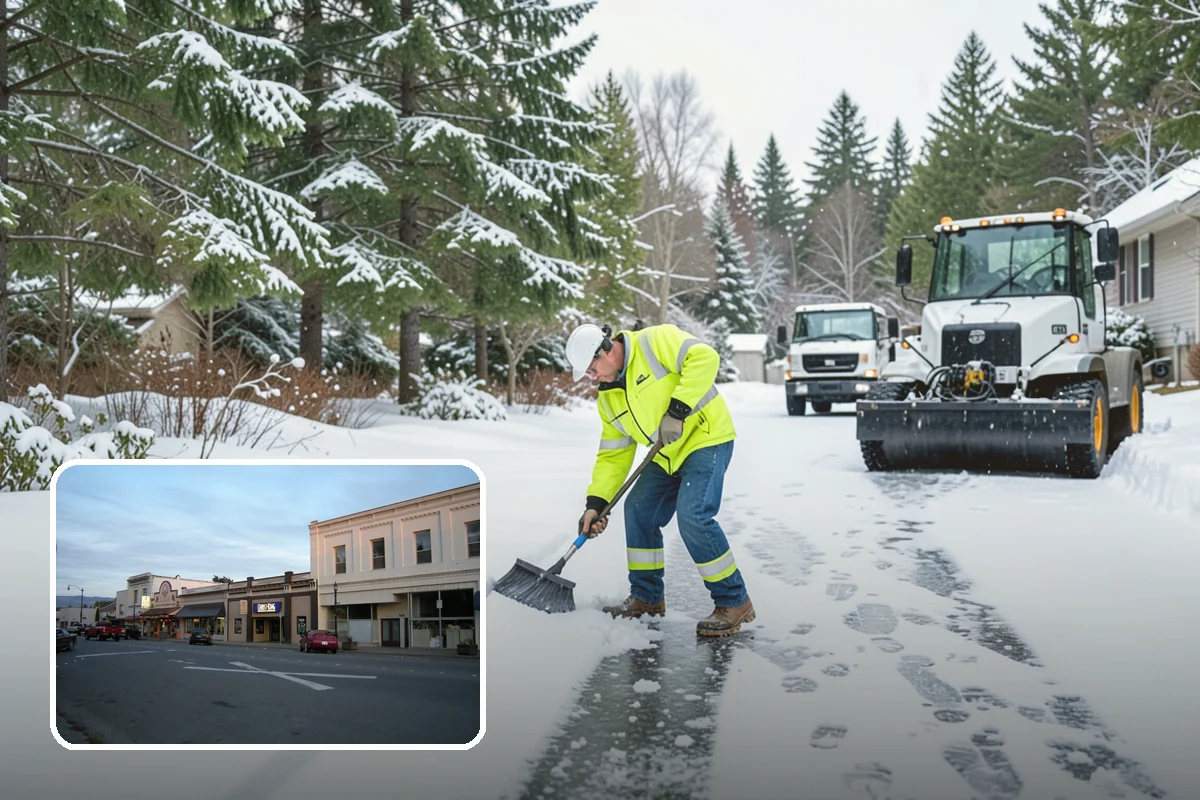 Industrial Facility Sidewalk Clearing in Burlington, Skagit County, WA - Reduces Washington L and I worker injury claims and lost time