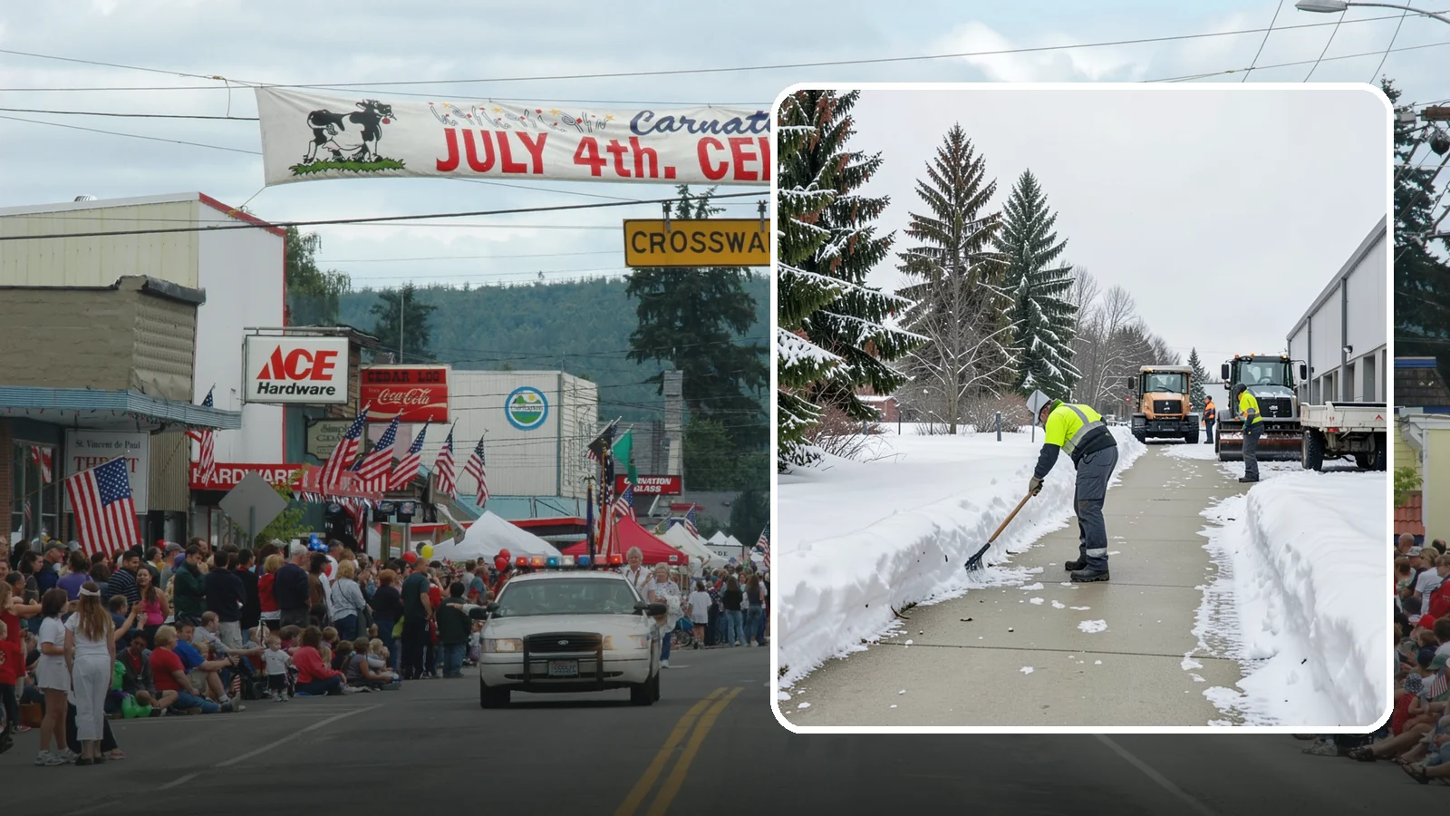 Industrial Facility Sidewalk Clearing in Carnation, King County, WA - Worker-safety sidewalk clearing for Western Washington industrial facilities, keeping crew walkways between buildings and lots...