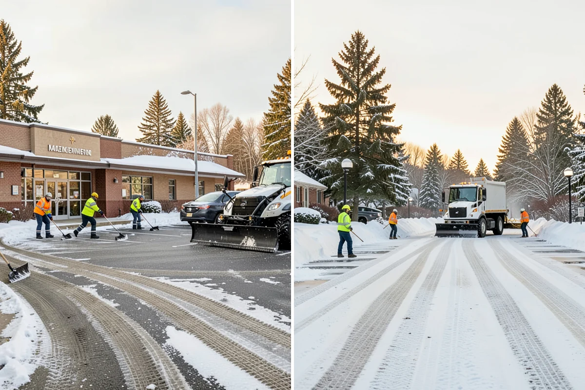 Industrial Facility Sidewalk Clearing in Clyde Hill, King County, WA - Identify worker walkways between lots, gates, and buildings