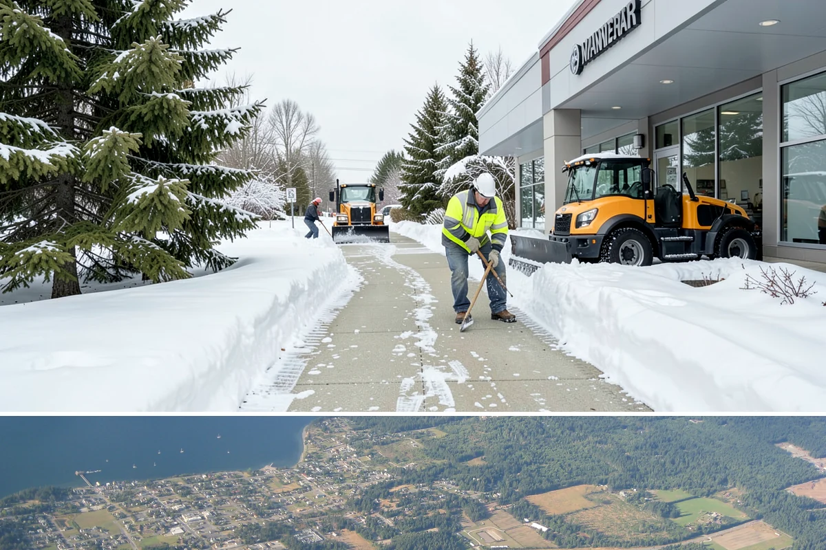 Industrial Facility Sidewalk Clearing in Coupeville, Island County, WA - Industrial demand holds from December through February, when overnight shifts face the worst refreeze on yard walkways before...