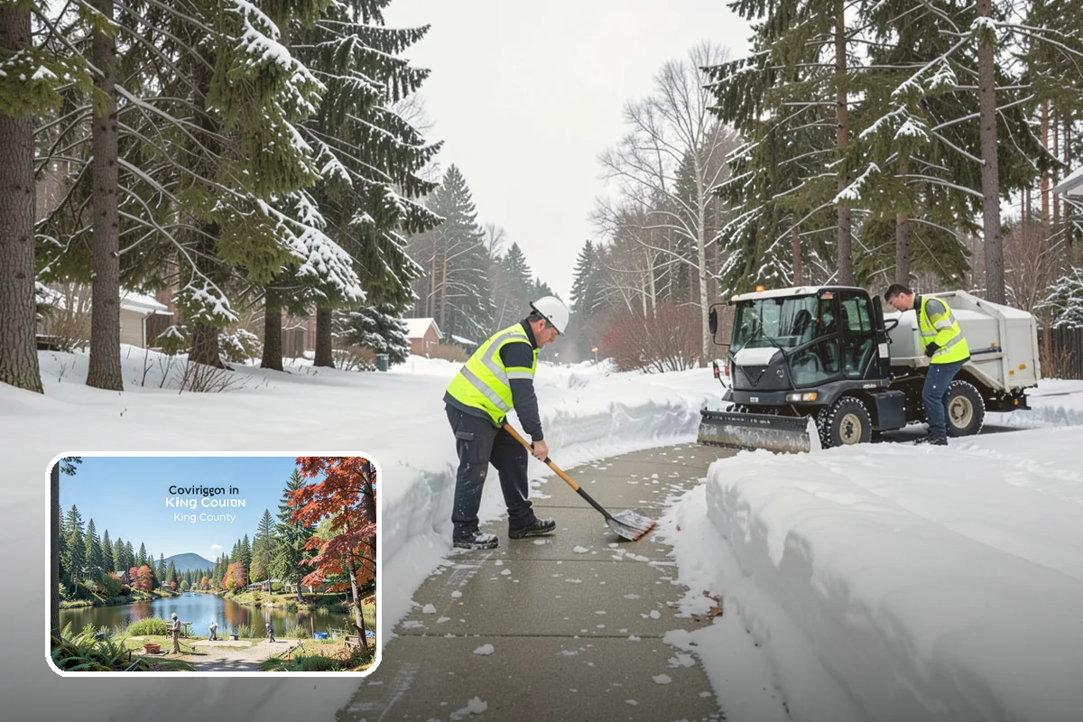 Industrial Facility Sidewalk Clearing in Covington, King County, WA - Reduces Washington L and I worker injury claims and lost time