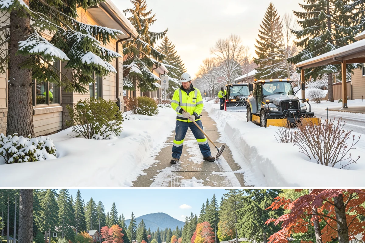 Industrial Facility Sidewalk Clearing in Covington, King County, WA - Industrial demand holds from December through February, when overnight shifts face the worst refreeze on yard walkways before...