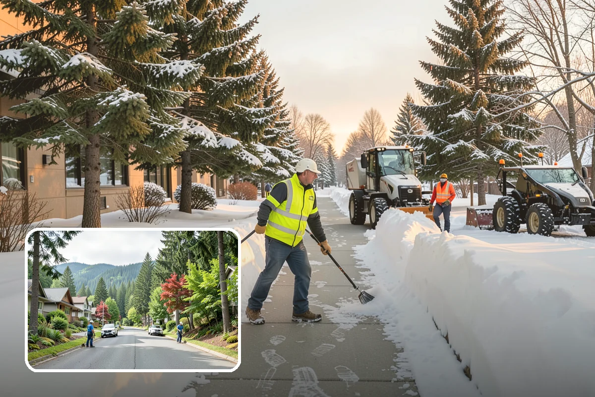 Industrial Facility Sidewalk Clearing in Darrington, Snohomish County, WA - Reduces Washington L and I worker injury claims and lost time