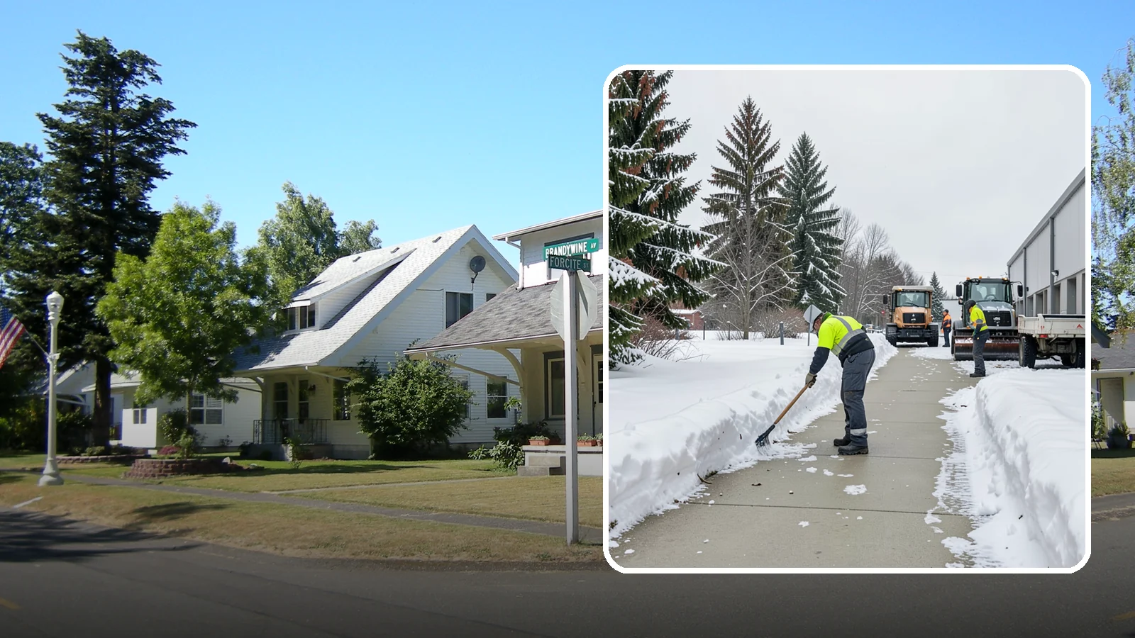 Industrial Facility Sidewalk Clearing in DuPont, Pierce County, WA - Worker-safety sidewalk clearing for Western Washington industrial facilities, keeping crew walkways between buildings and lots...