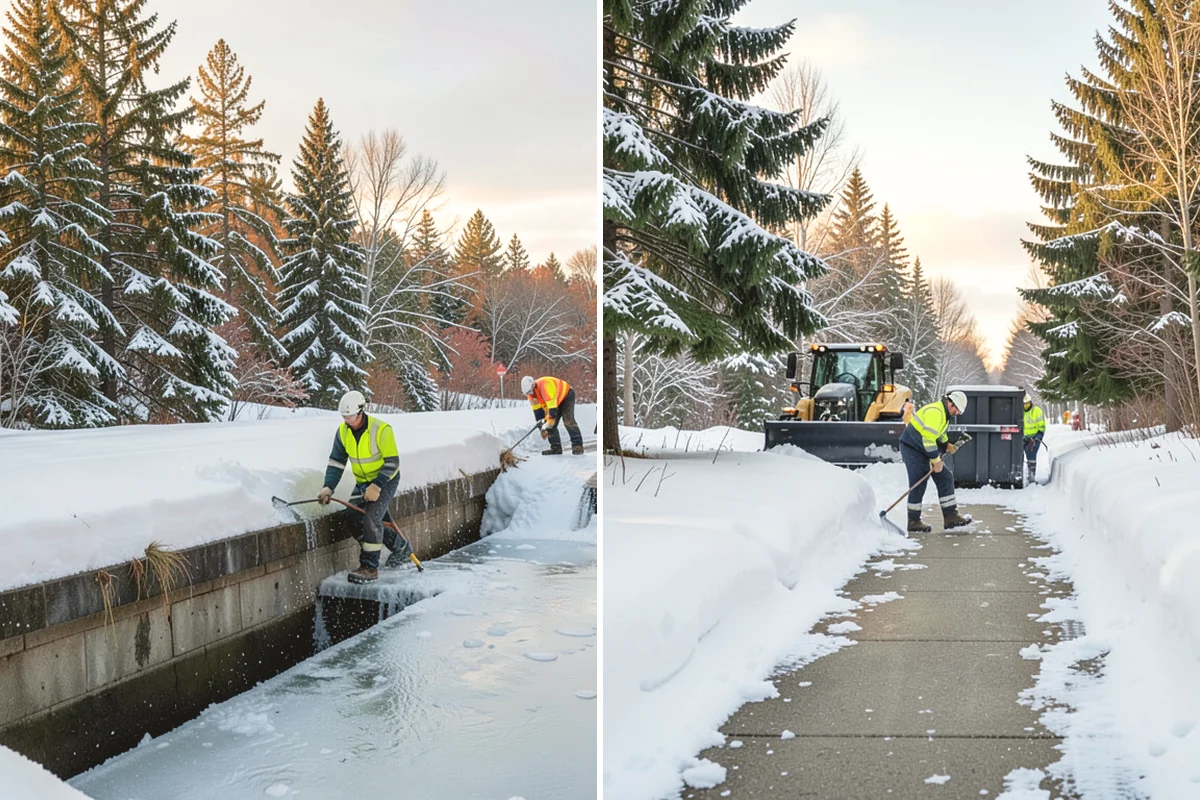 Industrial Facility Sidewalk Clearing in Duvall, King County, WA - Identify worker walkways between lots, gates, and buildings