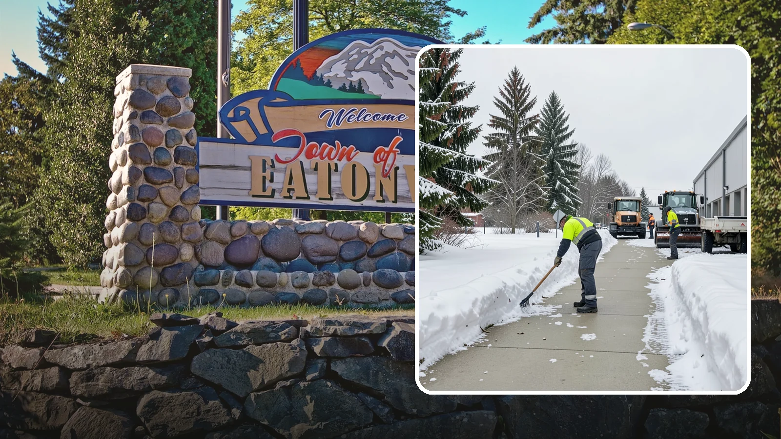Industrial Facility Sidewalk Clearing in Eatonville, Pierce County, WA - Worker-safety sidewalk clearing for Western Washington industrial facilities, keeping crew walkways between buildings and lots...