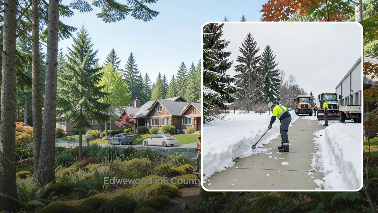 Industrial Facility Sidewalk Clearing in Edgewood, Pierce County, WA - Worker-safety sidewalk clearing for Western Washington industrial facilities, keeping crew walkways between buildings and lots...
