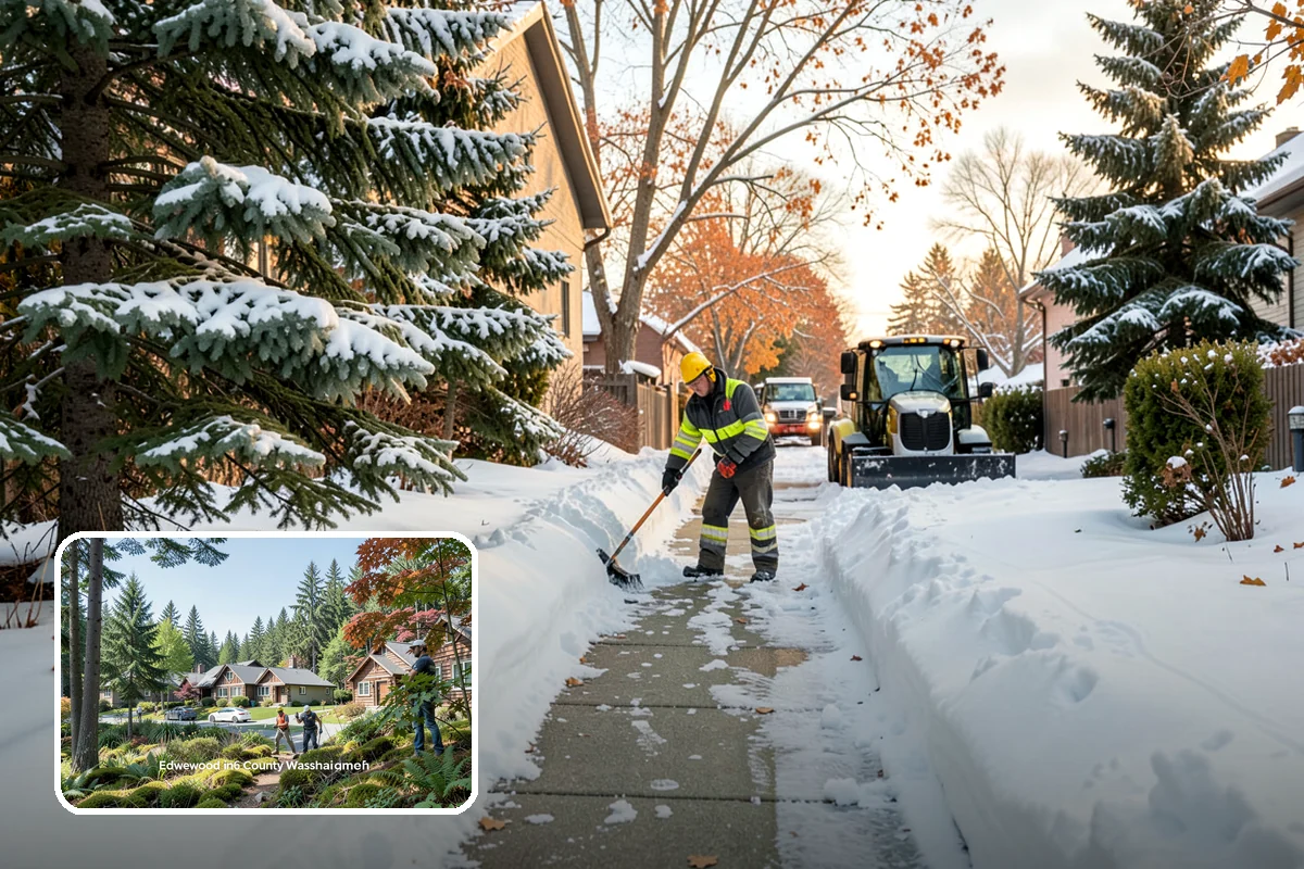 Industrial Facility Sidewalk Clearing in Edgewood, Pierce County, WA - Reduces Washington L and I worker injury claims and lost time