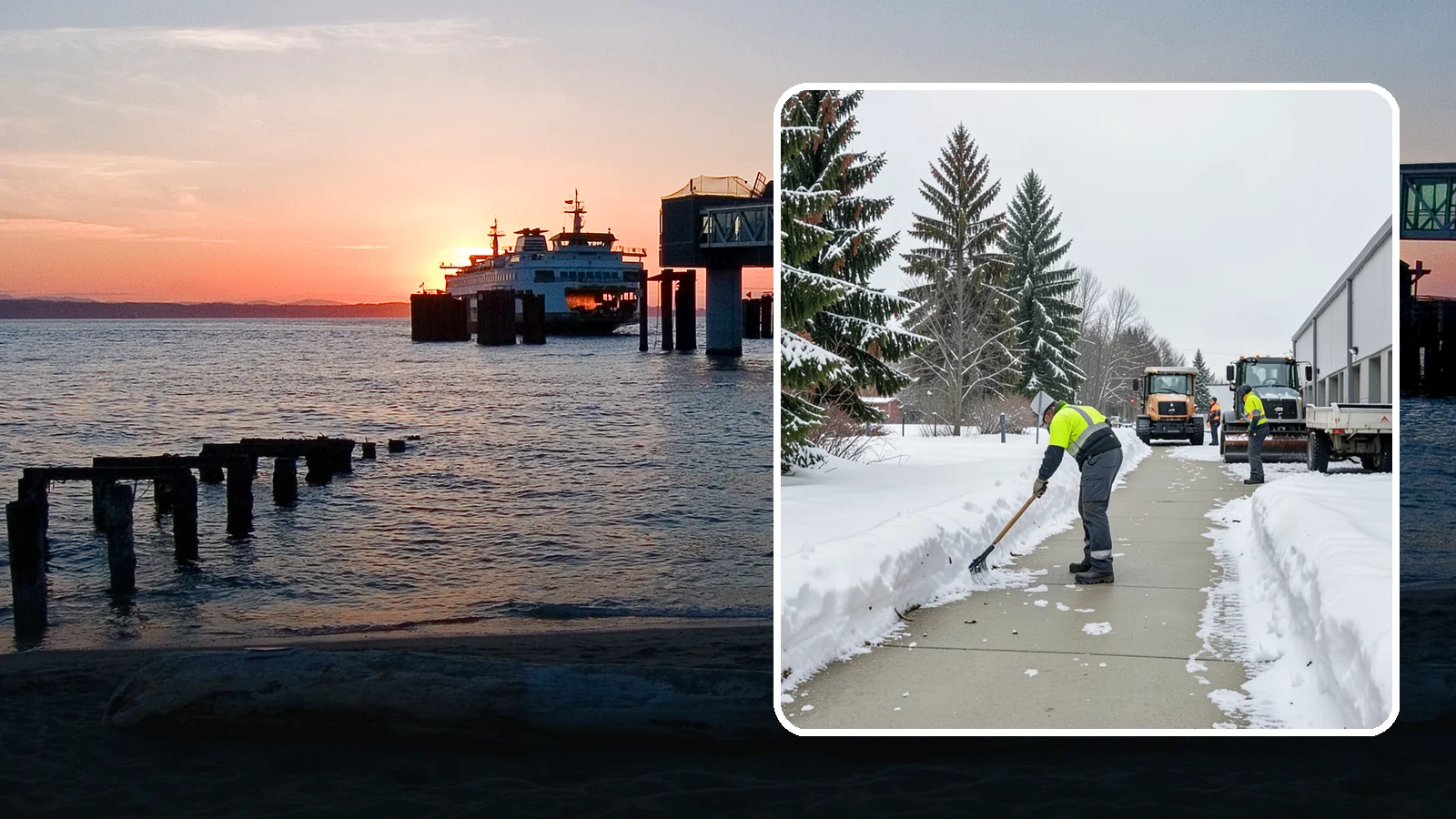 Industrial Facility Sidewalk Clearing in Edmonds, Snohomish County, WA - Worker-safety sidewalk clearing for Western Washington industrial facilities, keeping crew walkways between buildings and lots...