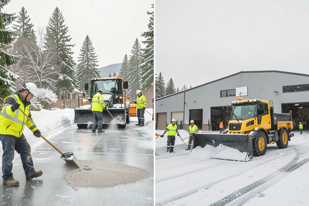 Industrial Facility Sidewalk Clearing in Edmonds, Snohomish County, WA - Identify worker walkways between lots, gates, and buildings