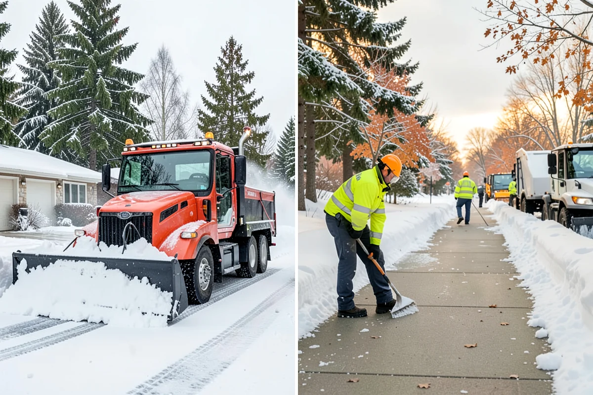 Industrial Facility Sidewalk Clearing in Enumclaw, King County, WA - Identify worker walkways between lots, gates, and buildings