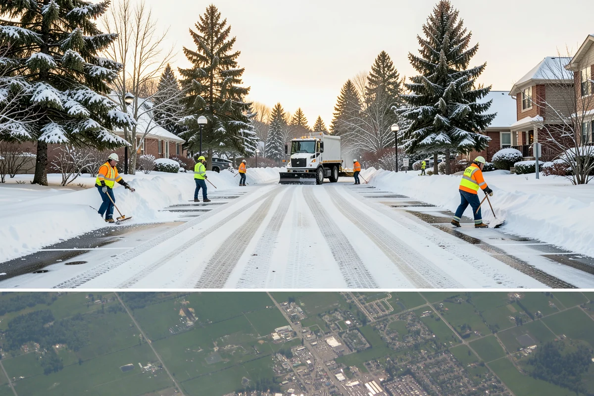 Industrial Facility Sidewalk Clearing in Enumclaw, King County, WA - Industrial demand holds from December through February, when overnight shifts face the worst refreeze on yard walkways before...
