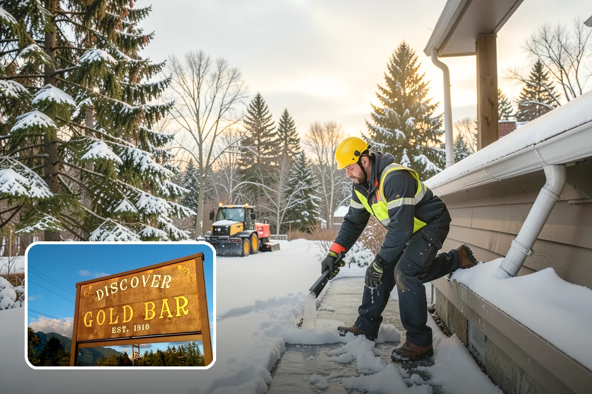 Industrial Facility Sidewalk Clearing in Gold Bar, Snohomish County, WA - Reduces Washington L and I worker injury claims and lost time