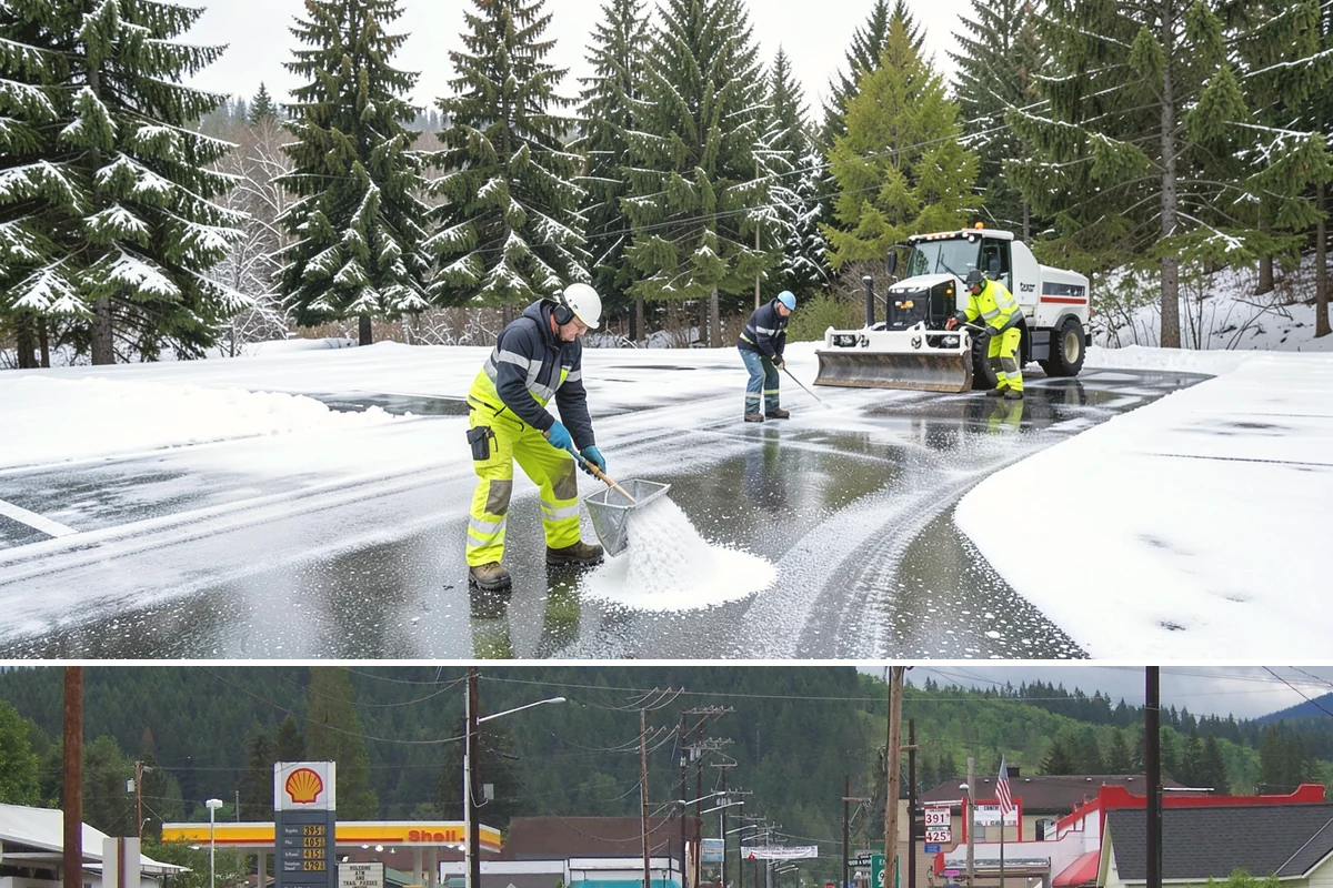 Industrial Facility Sidewalk Clearing in Granite Falls, Snohomish County, WA - Industrial demand holds from December through February, when overnight shifts face the worst refreeze on yard walkways before...