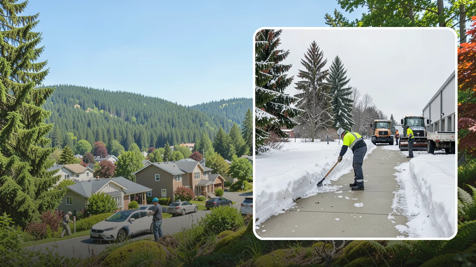 Industrial Facility Sidewalk Clearing in Index, Snohomish County, WA - Worker-safety sidewalk clearing for Western Washington industrial facilities, keeping crew walkways between buildings and lots...