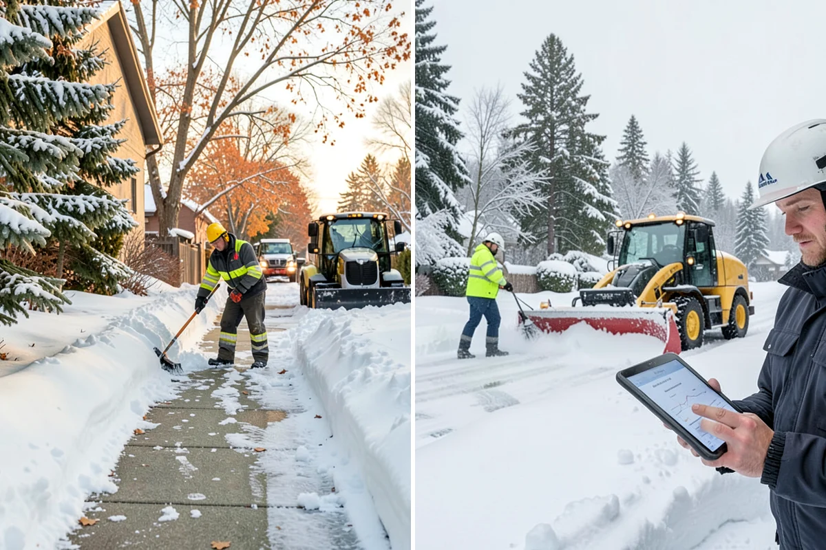 Industrial Facility Sidewalk Clearing in Kenmore, King County, WA - Identify worker walkways between lots, gates, and buildings