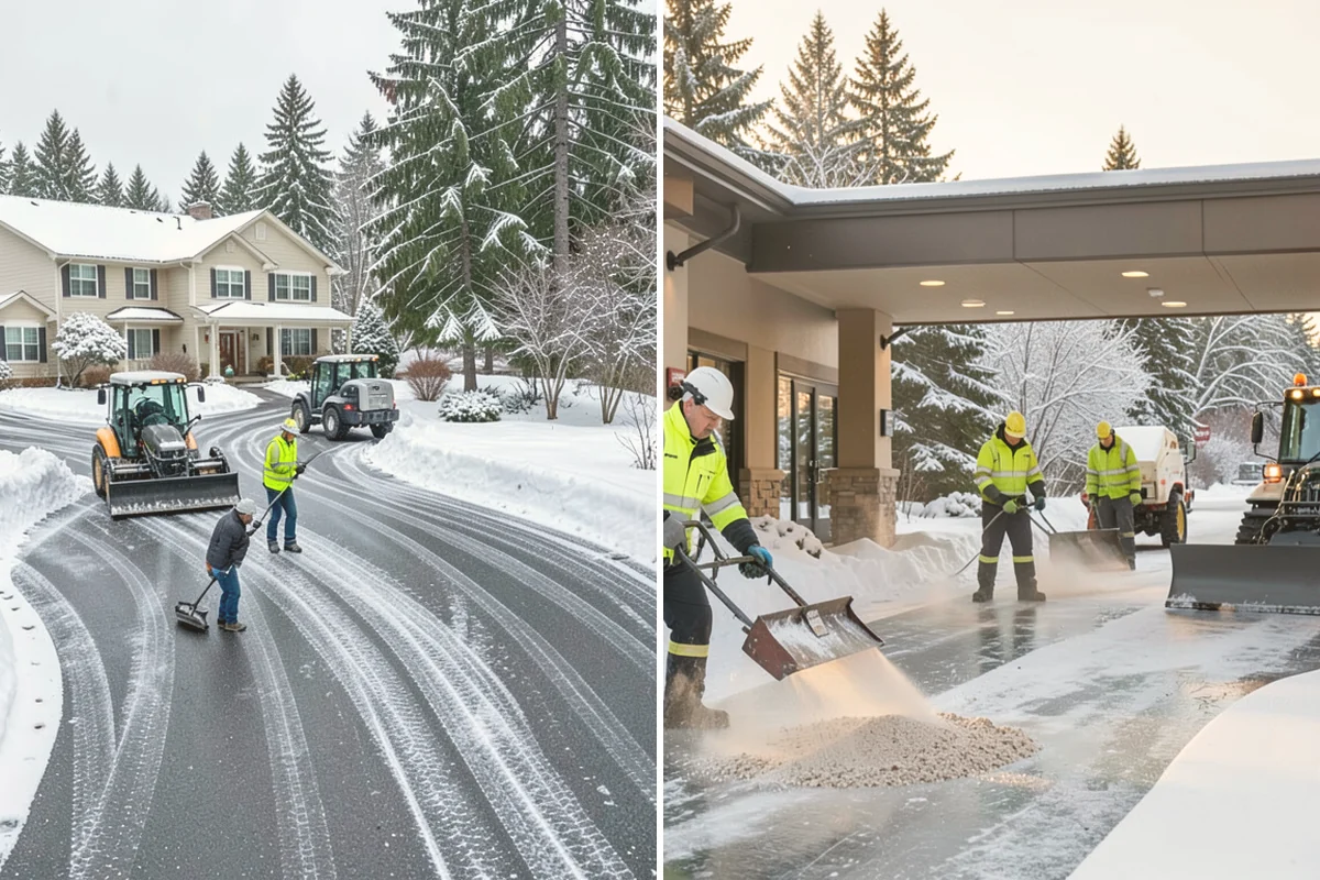 Industrial Facility Sidewalk Clearing in Kent, King County, WA - Identify worker walkways between lots, gates, and buildings