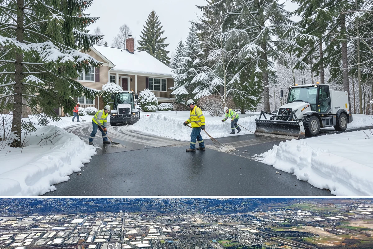 Industrial Facility Sidewalk Clearing in Kent, King County, WA - Industrial demand holds from December through February, when overnight shifts face the worst refreeze on yard walkways before...