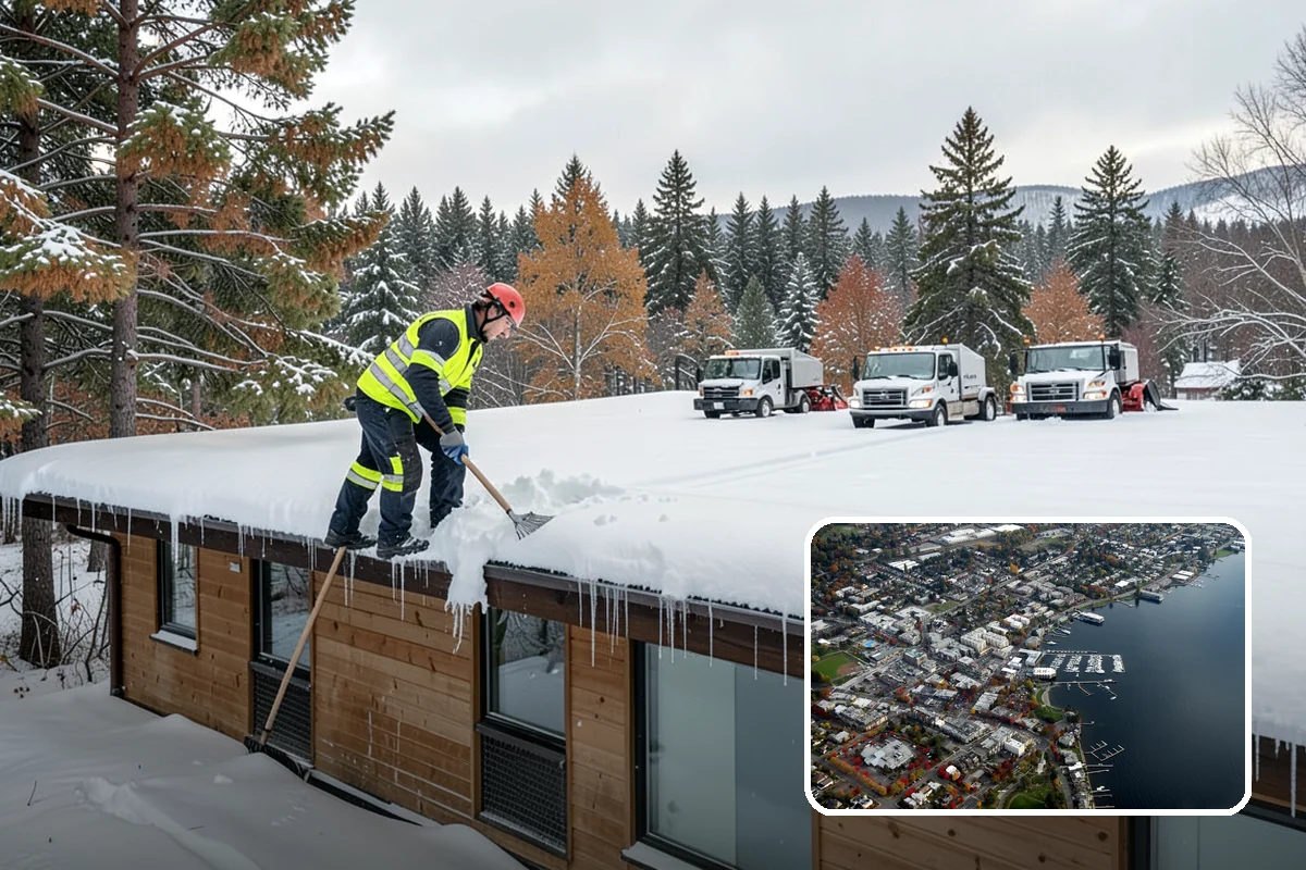 Industrial Facility Sidewalk Clearing in Kirkland, King County, WA - Reduces Washington L and I worker injury claims and lost time