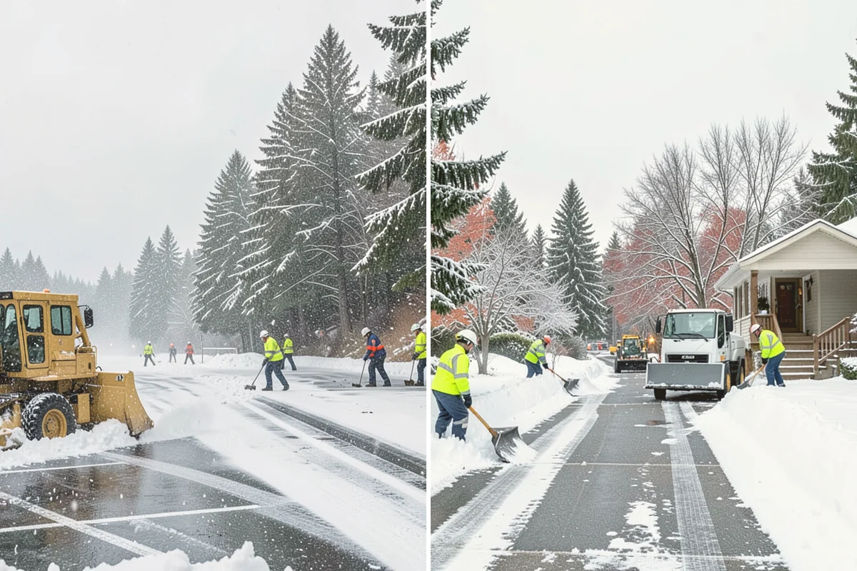 Industrial Facility Sidewalk Clearing in Kirkland, King County, WA - Identify worker walkways between lots, gates, and buildings