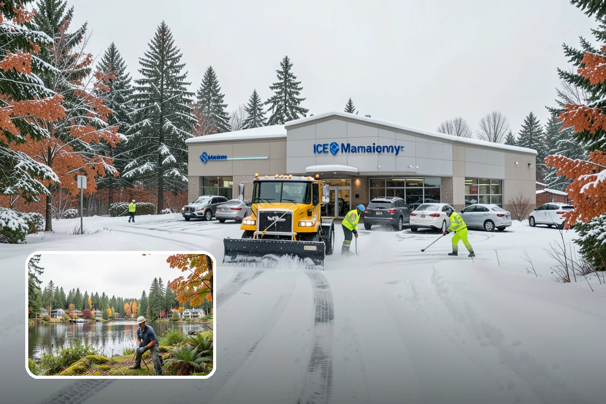 Industrial Facility Sidewalk Clearing in La Conner, Skagit County, WA - Reduces Washington L and I worker injury claims and lost time