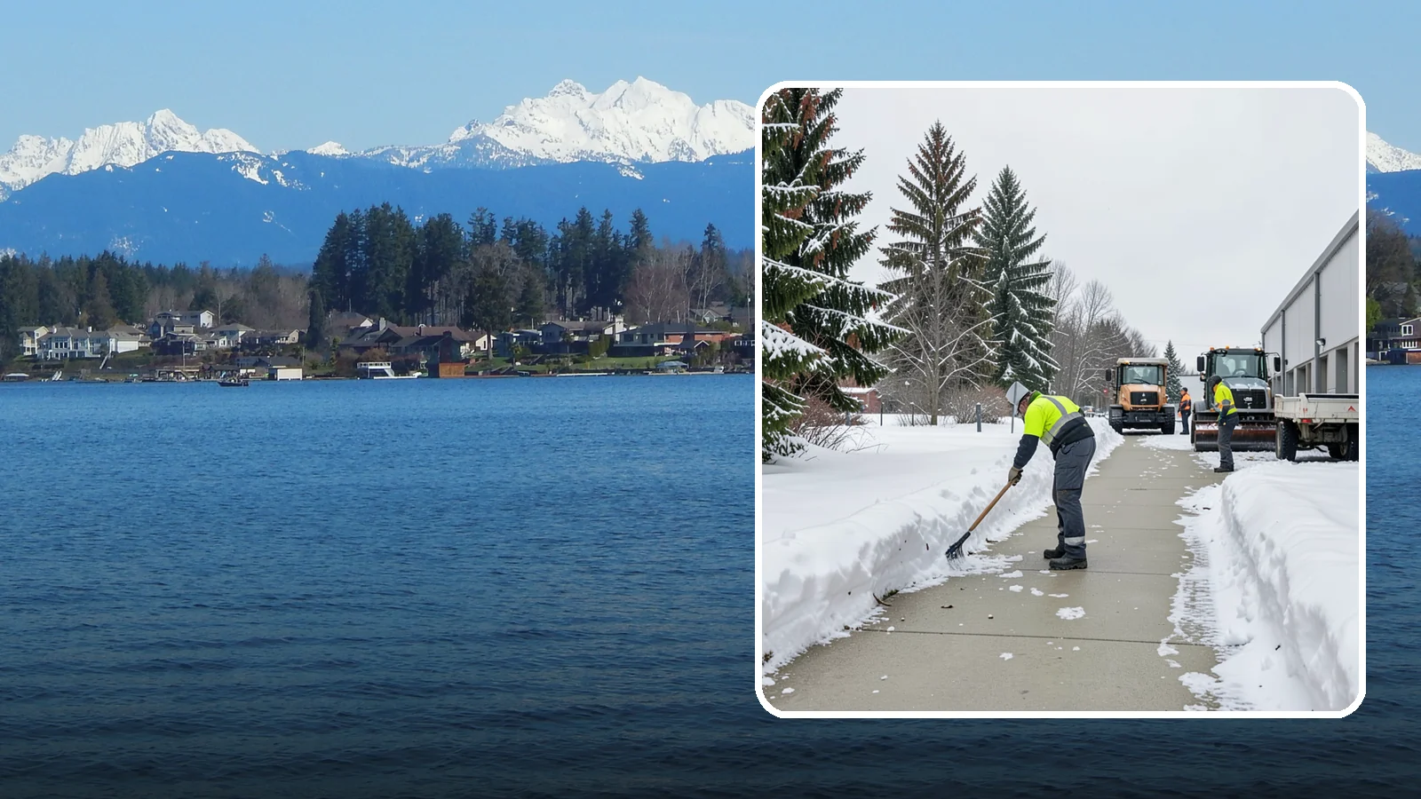 Industrial Facility Sidewalk Clearing in Lake Stevens, Snohomish County, WA - Worker-safety sidewalk clearing for Western Washington industrial facilities, keeping crew walkways between buildings and lots...