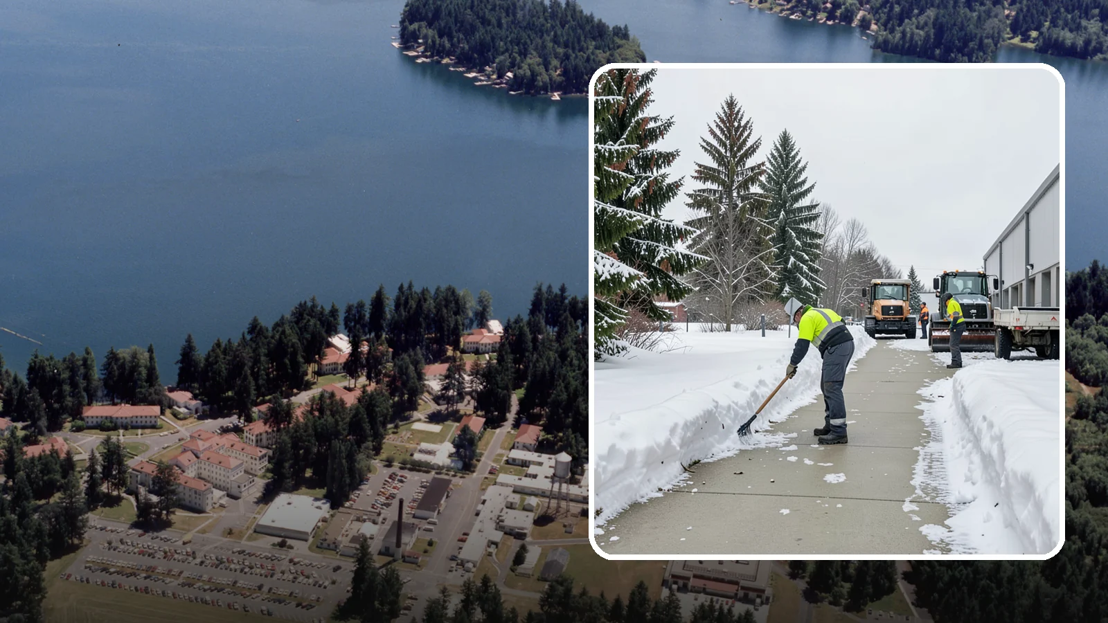 Industrial Facility Sidewalk Clearing in Lakewood, Pierce County, WA - Worker-safety sidewalk clearing for Western Washington industrial facilities, keeping crew walkways between buildings and lots...