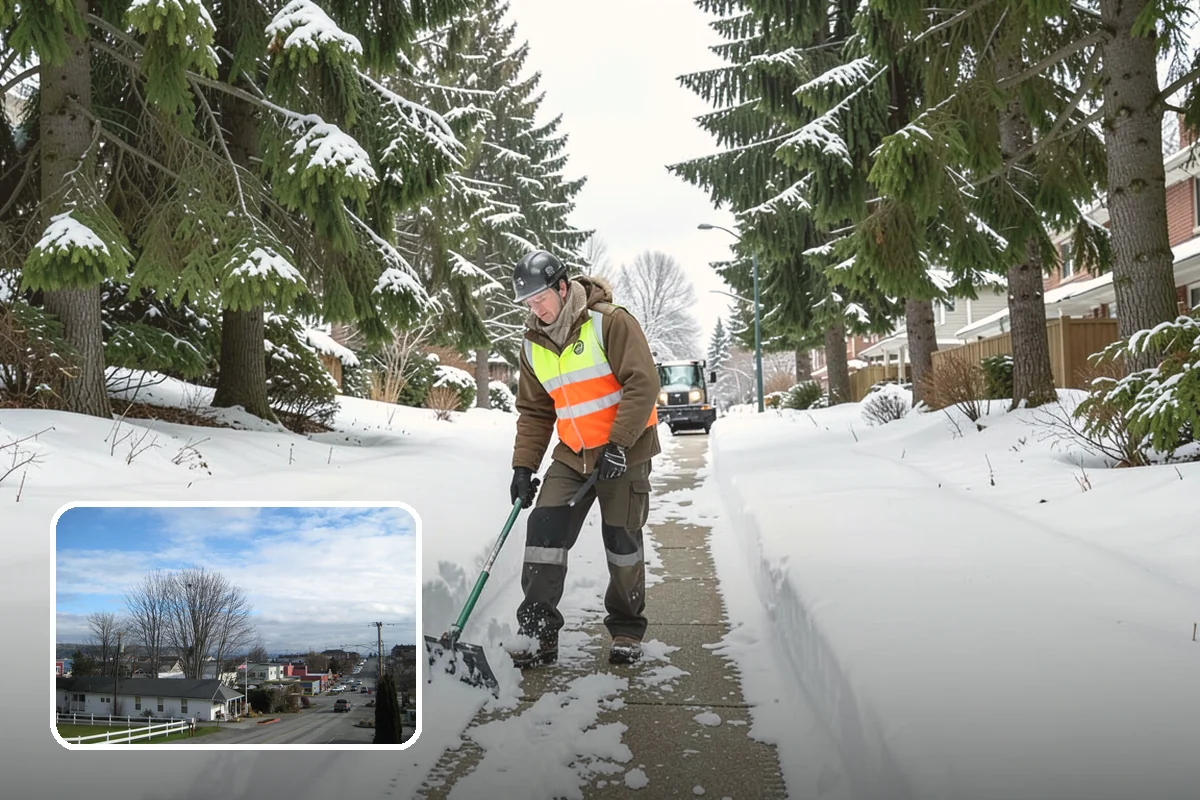 Industrial Facility Sidewalk Clearing in Langley, Island County, WA - Reduces Washington L and I worker injury claims and lost time