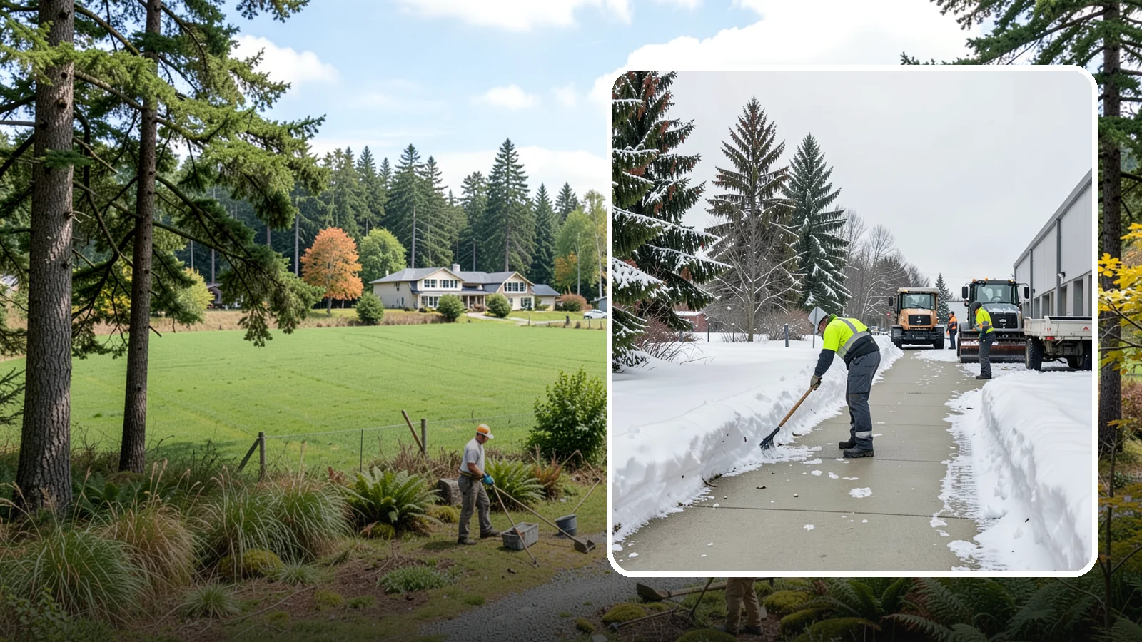 Industrial Facility Sidewalk Clearing in Lyman, Skagit County, WA - Worker-safety sidewalk clearing for Western Washington industrial facilities, keeping crew walkways between buildings and lots...
