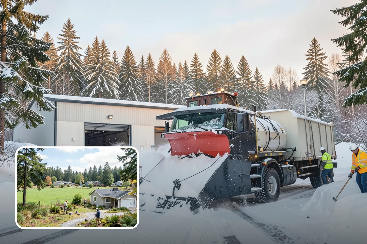 Industrial Facility Sidewalk Clearing in Lyman, Skagit County, WA - Reduces Washington L and I worker injury claims and lost time
