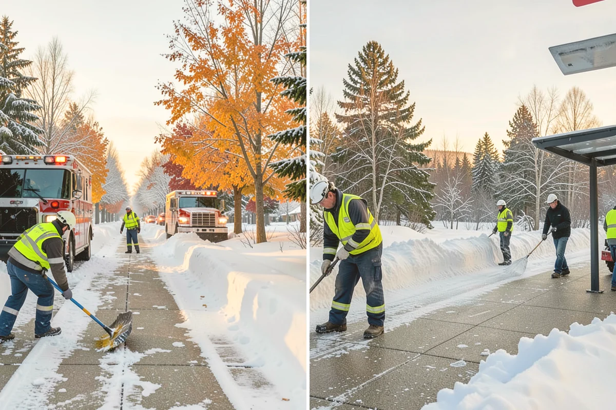 Industrial Facility Sidewalk Clearing in Lynnwood, Snohomish County, WA - Identify worker walkways between lots, gates, and buildings