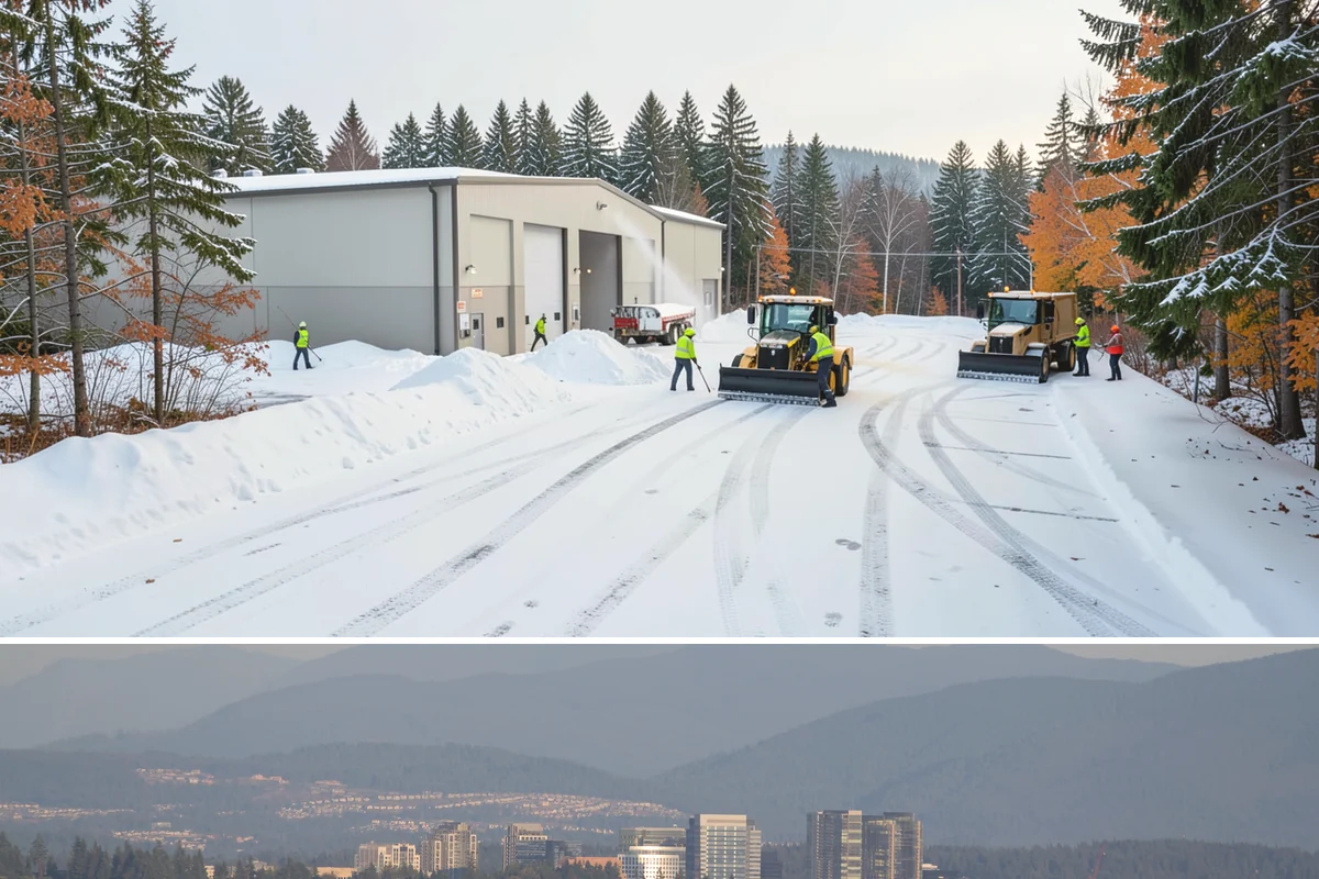 Industrial Facility Sidewalk Clearing in Medina, King County, WA - Industrial demand holds from December through February, when overnight shifts face the worst refreeze on yard walkways before...