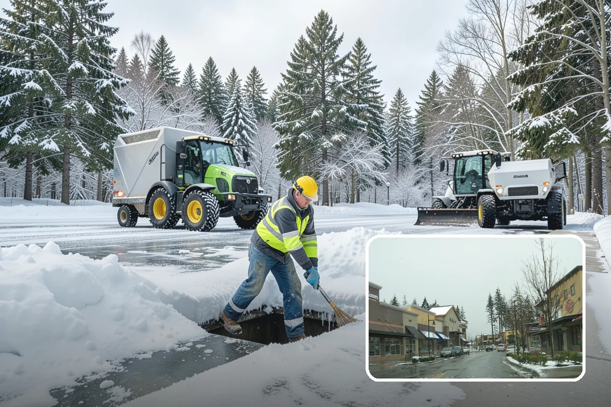 Industrial Facility Sidewalk Clearing in Mill Creek, Snohomish County, WA - Reduces Washington L and I worker injury claims and lost time