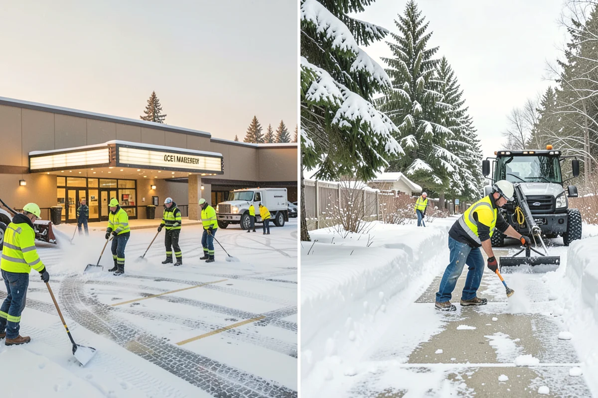 Industrial Facility Sidewalk Clearing in Mill Creek, Snohomish County, WA - Identify worker walkways between lots, gates, and buildings