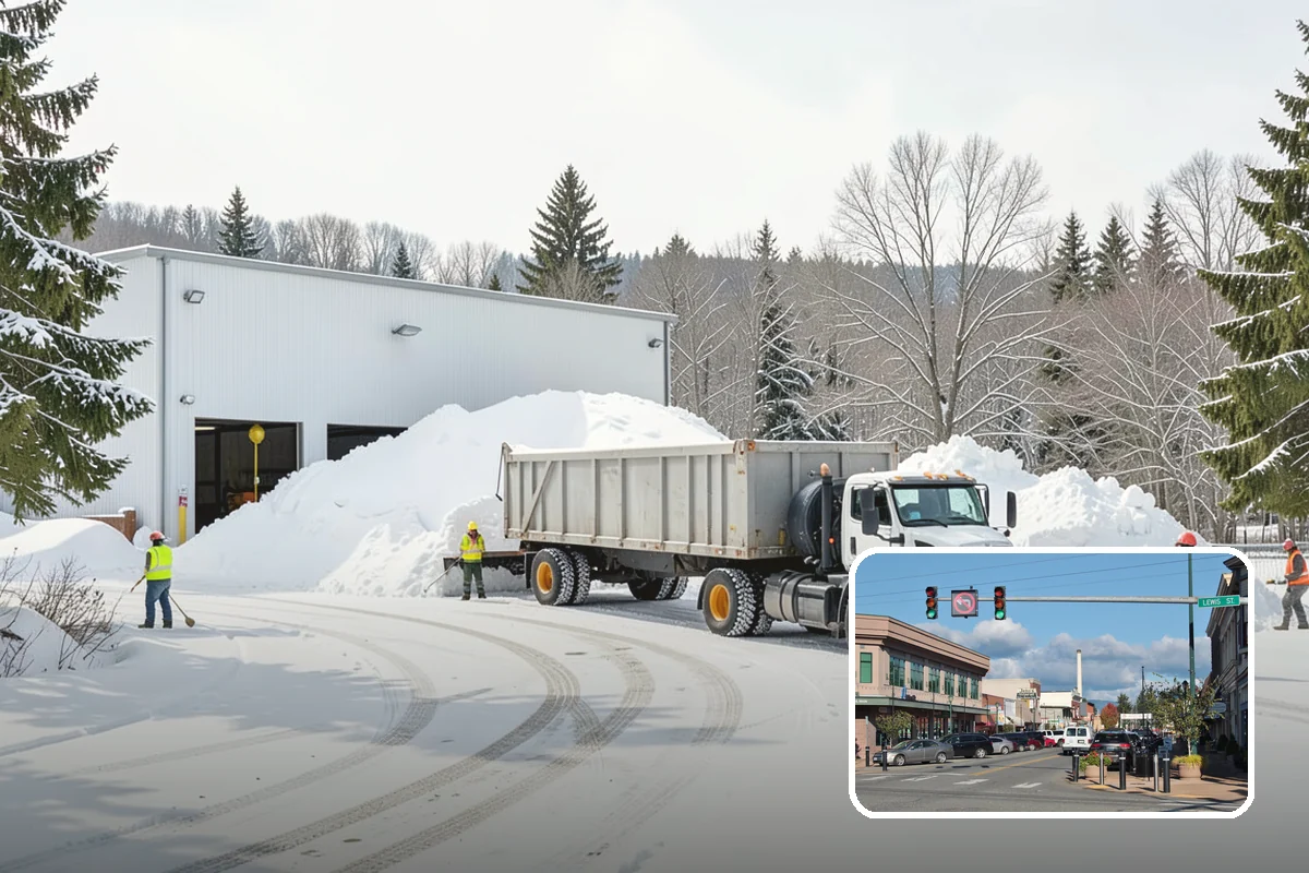 Industrial Facility Sidewalk Clearing in Monroe, Snohomish County, WA - Reduces Washington L and I worker injury claims and lost time