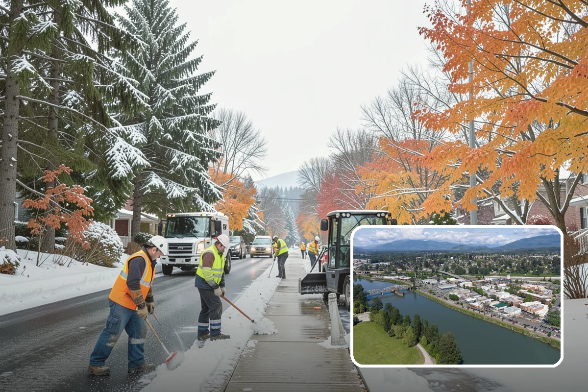 Industrial Facility Sidewalk Clearing in Mount Vernon, Skagit County, WA - Reduces Washington L and I worker injury claims and lost time