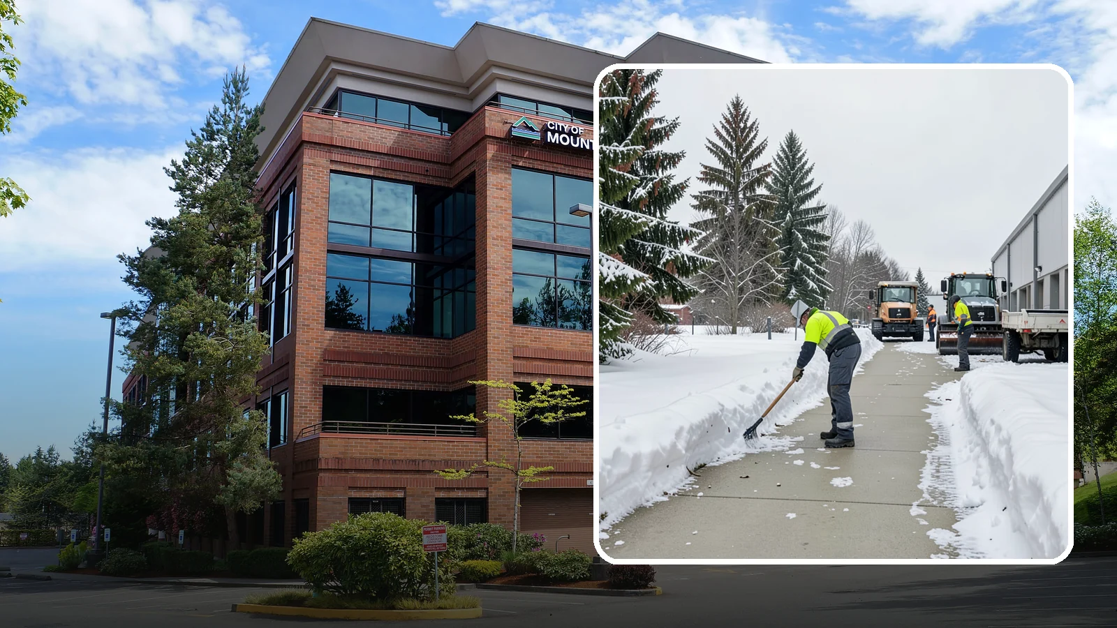 Industrial Facility Sidewalk Clearing in Mountlake Terrace, Snohomish County, WA - Worker-safety sidewalk clearing for Western Washington industrial facilities, keeping crew walkways between buildings and lots...