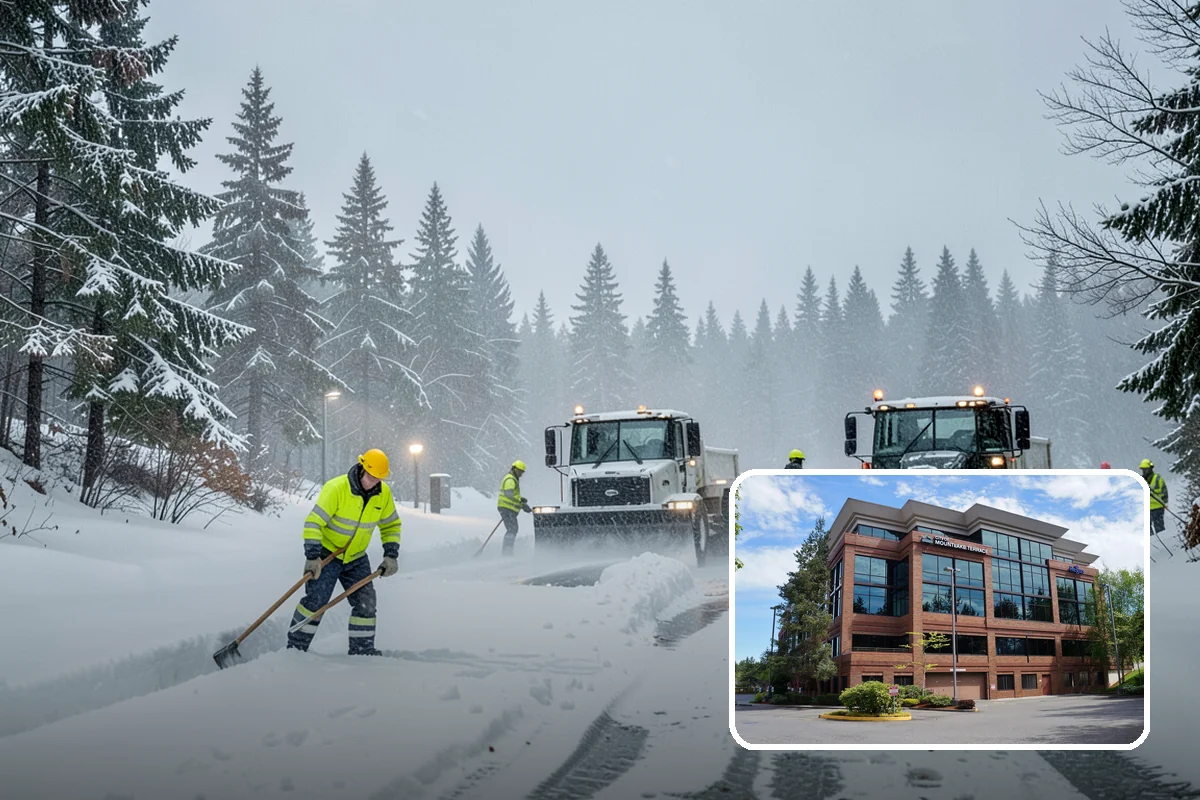 Industrial Facility Sidewalk Clearing in Mountlake Terrace, Snohomish County, WA - Reduces Washington L and I worker injury claims and lost time