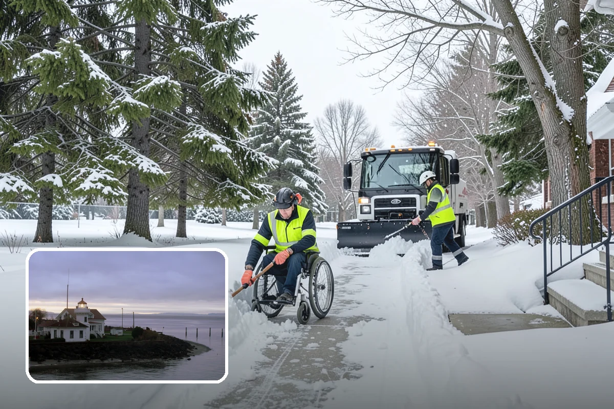 Industrial Facility Sidewalk Clearing in Mukilteo, Snohomish County, WA - Reduces Washington L and I worker injury claims and lost time