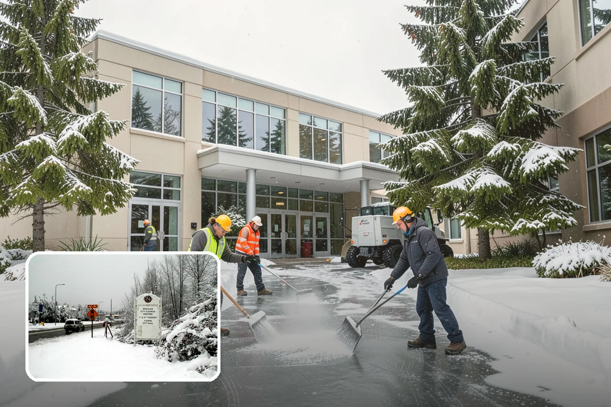 Industrial Facility Sidewalk Clearing in Newcastle, King County, WA - Reduces Washington L and I worker injury claims and lost time