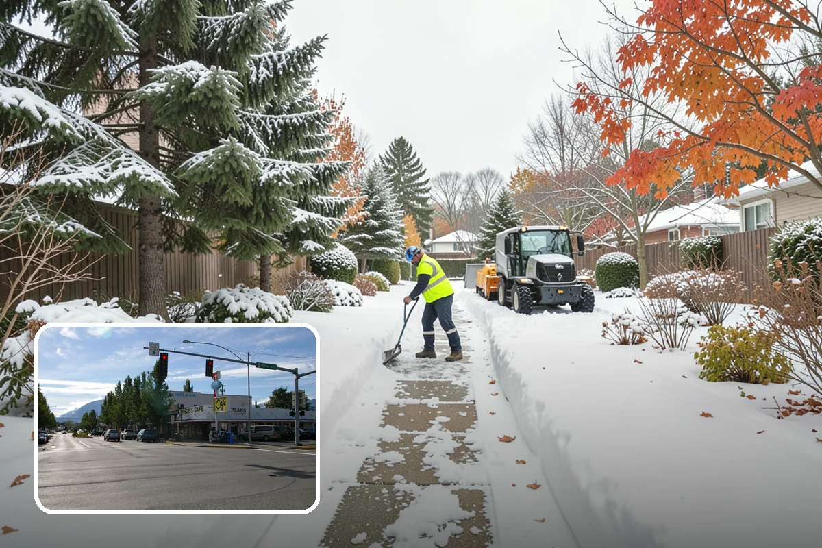 Industrial Facility Sidewalk Clearing in North Bend, King County, WA - Reduces Washington L and I worker injury claims and lost time